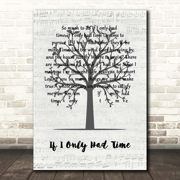 John Rowles If I Only Had Time Music Script Tree Song Lyric Print