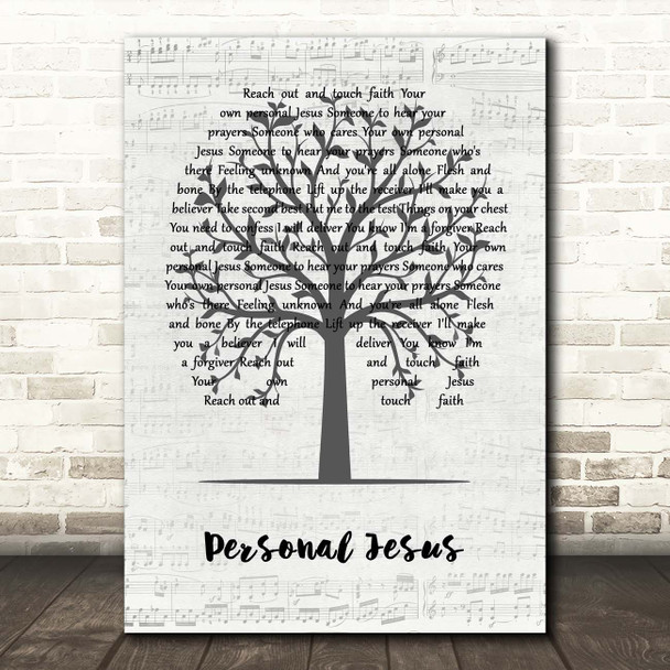 Depeche Mode Personal Jesus Music Script Tree Song Lyric Print