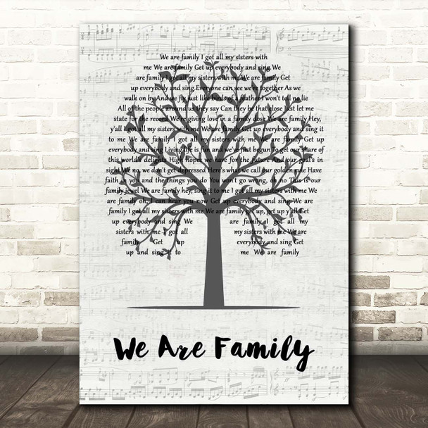 Sister Sledge We Are Family Music Script Tree Song Lyric Print
