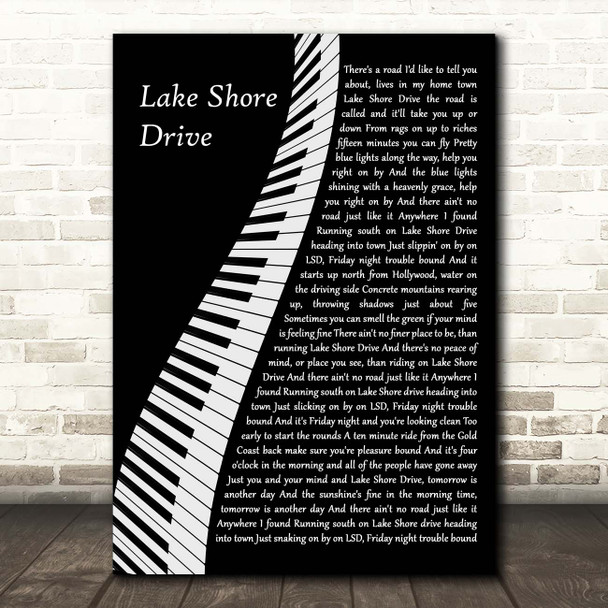 Aliotta Haynes Jeremiah Lake Shore Drive Piano Song Lyric Print