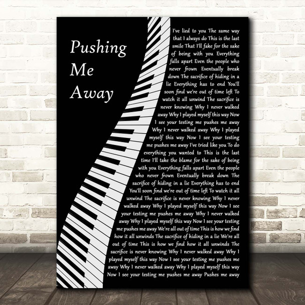 Linkin Park Pushing Me Away Piano Song Lyric Print