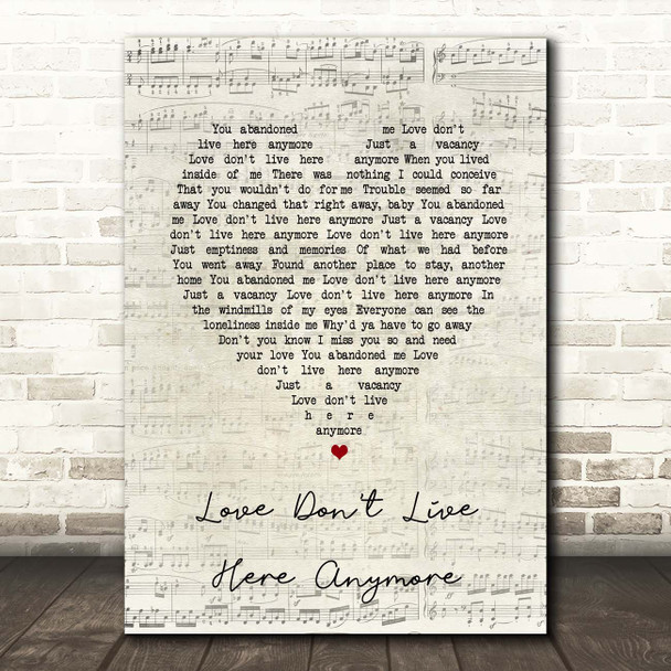 Rose Royce Love Don't Live Here Anymore Script Heart Song Lyric Print