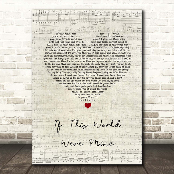 Marvin Gaye & Tammi Terrell If This World Were Mine Script Heart Song Lyric Print