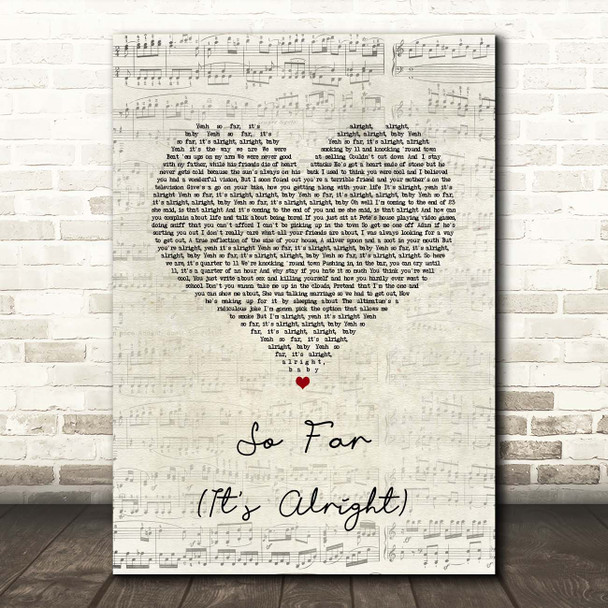 The 1975 So Far (It's Alright) Script Heart Song Lyric Print