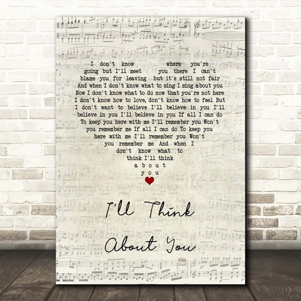 We Are Messengers I'll Think About You Script Heart Song Lyric Print