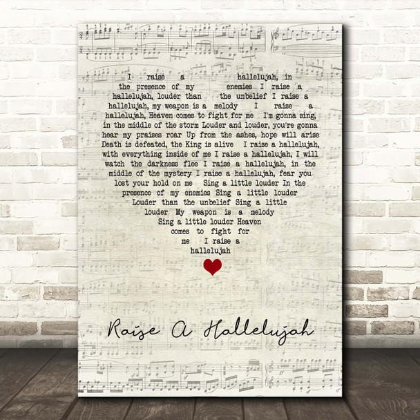 Bethel Music Raise A Hallelujah Script Heart Song Lyric Print