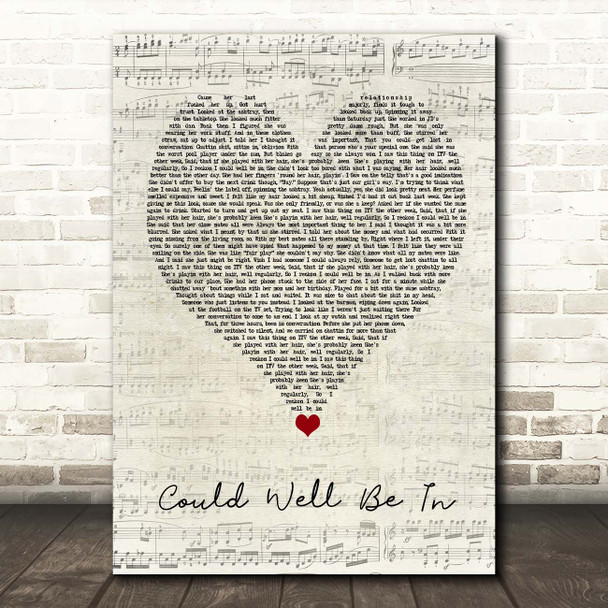 The Streets Could Well Be In Script Heart Song Lyric Print