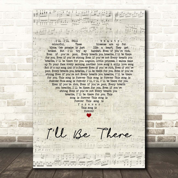 The Parlotones I'll Be There Script Heart Song Lyric Print