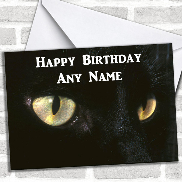 Black Cats Eyes Personalized Birthday Card