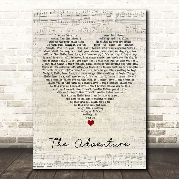 Angels & Airwaves The Adventure Script Heart Song Lyric Print