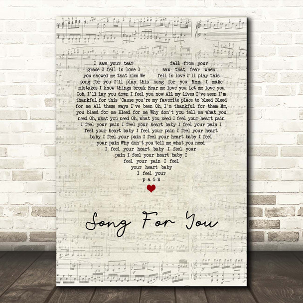 Rhye Song For You Script Heart Song Lyric Print