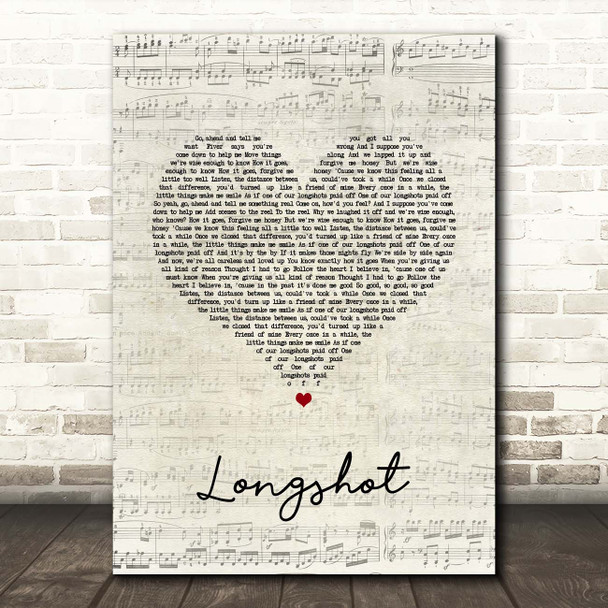 Catfish And The Bottlemen Longshot Script Heart Song Lyric Print