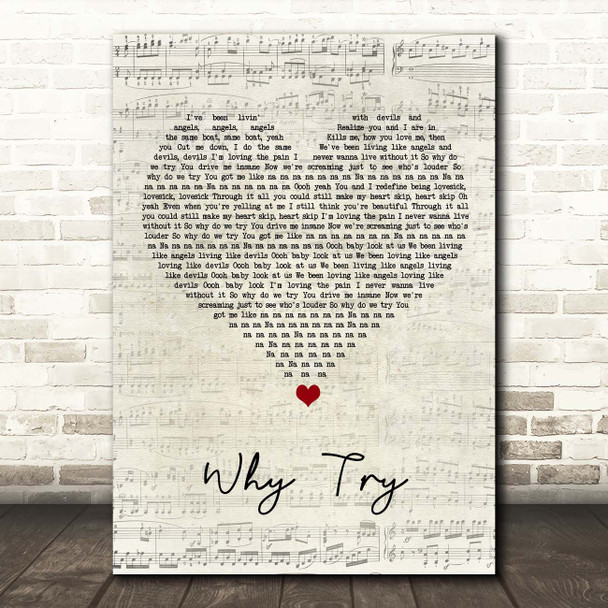 Ariana Grande Why Try Script Heart Song Lyric Print