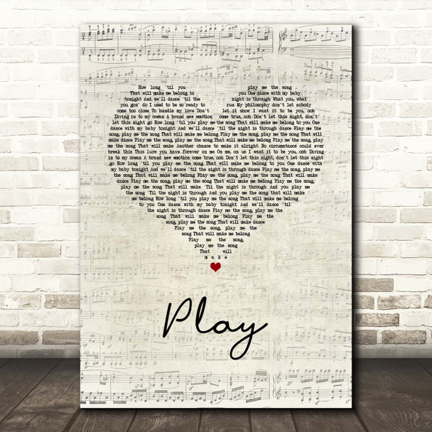 Jax Jones and Years & Years Play Script Heart Song Lyric Print