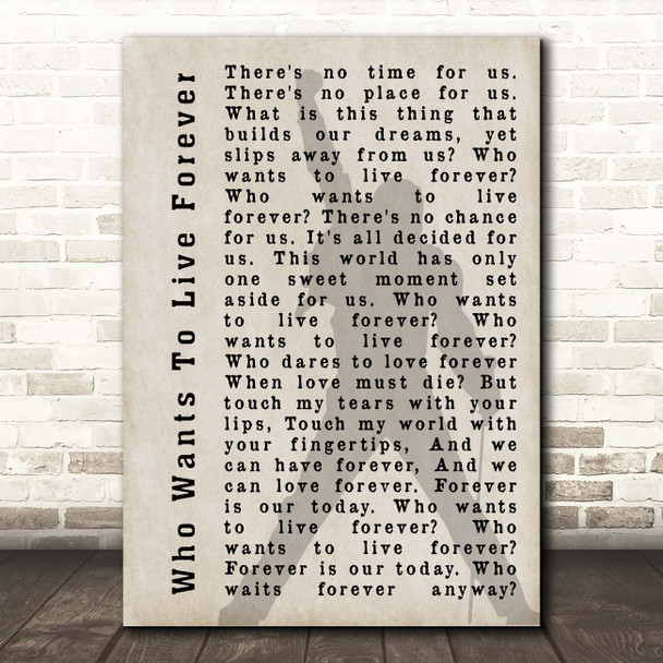 Queen Who Wants To Live Forever Shadow Song Lyric Print