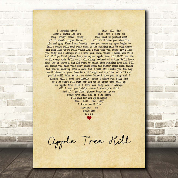 Keywest Apple Tree Hill Vintage Heart Song Print