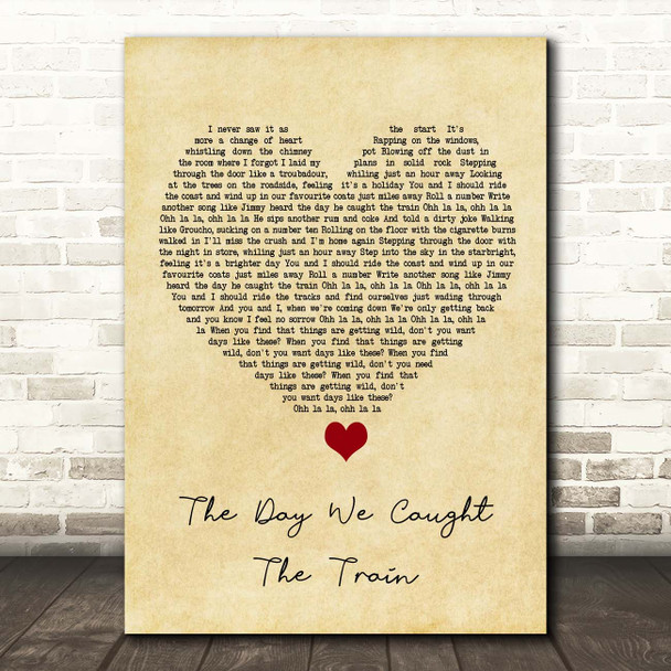 Ocean Colour Scene The Day We Caught The Train Vintage Heart Song Lyric Print