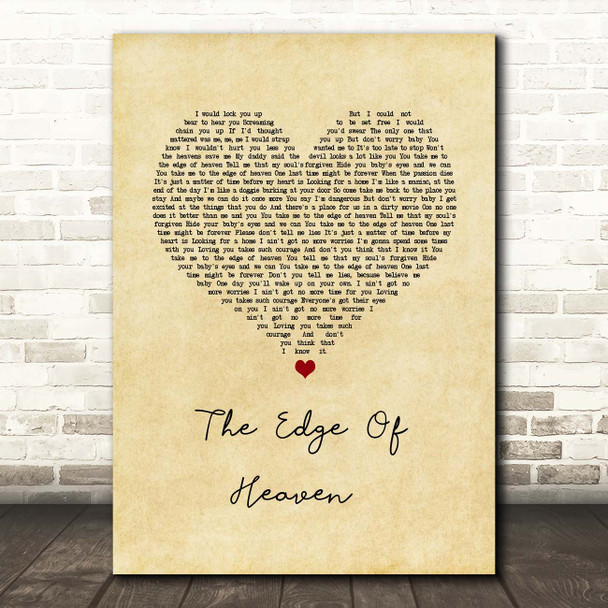 Wham! The Edge Of Heaven Vintage Heart Song Lyric Print