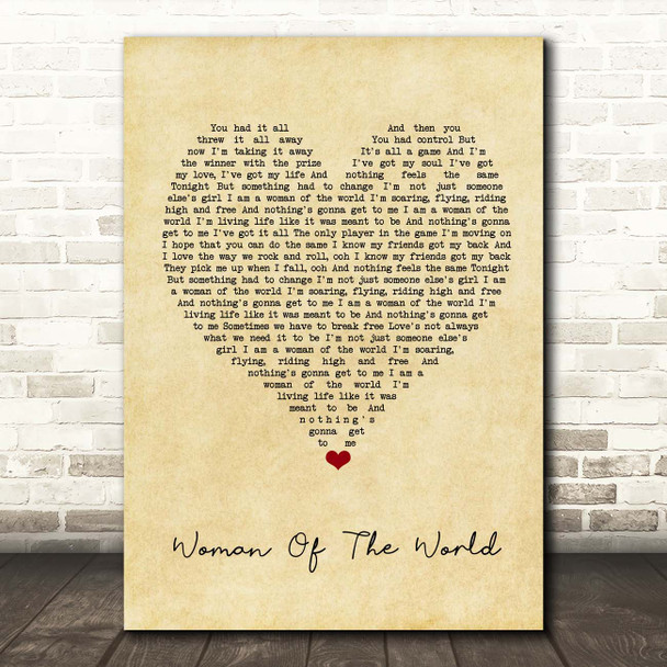 Amy Macdonald Woman Of The World Vintage Heart Song Lyric Print