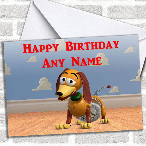 Toy Story Slinky Dog Personalized Birthday Card