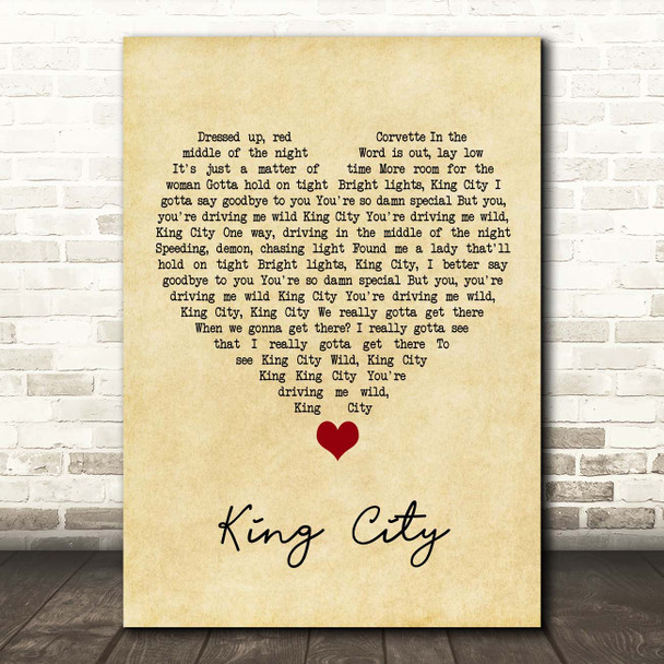 Majid Jordan King City Vintage Heart Song Lyric Print