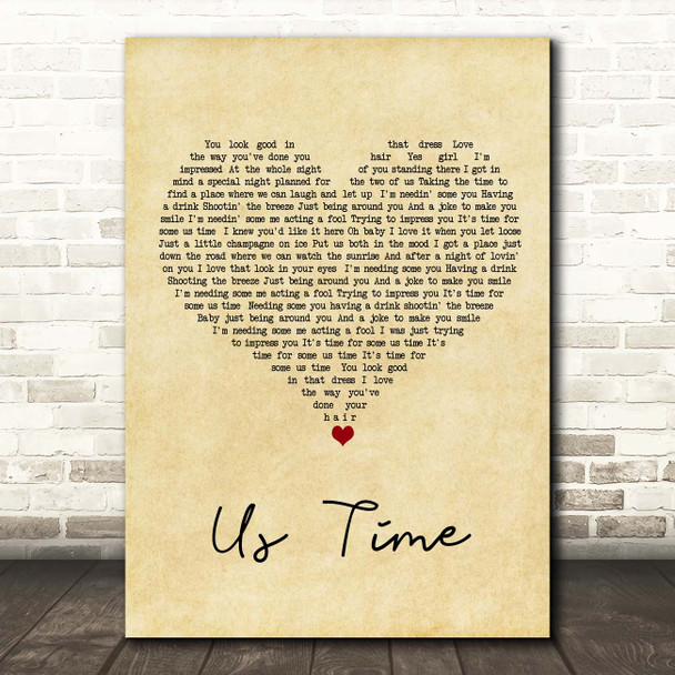 Stoney LaRue Us Time Vintage Heart Song Lyric Print