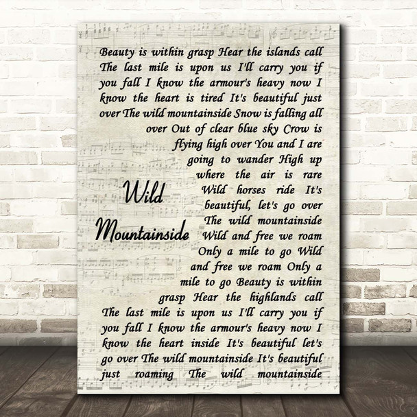 Eddi Reader Wild Mountainside Vintage Script Song Lyric Print