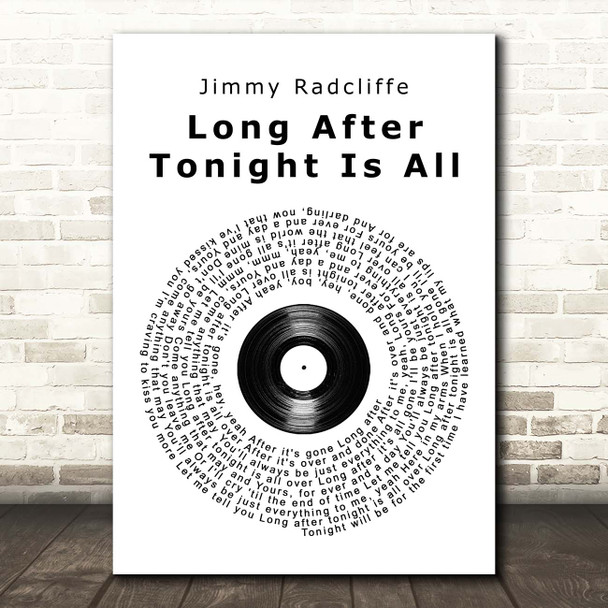 Jimmy Radcliffe Long After Tonight Is All Over Vinyl Record Song Lyric Print
