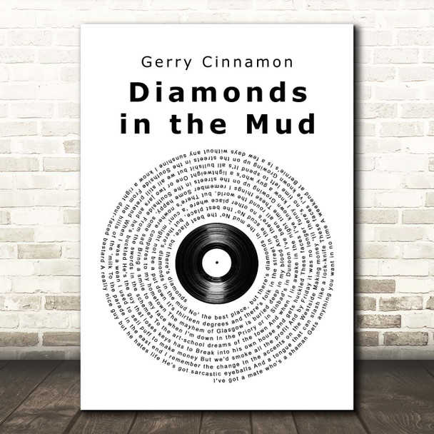 Gerry Cinnamon Diamonds in the Mud Vinyl Record Song Lyric Print