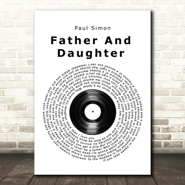 Paul Simon Father And Daughter Vinyl Record Song Lyric Print