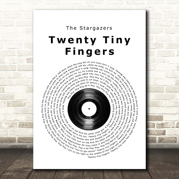 The Stargazers Twenty Tiny Fingers Vinyl Record Song Lyric Print