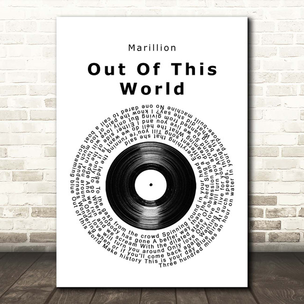 Marillion Out Of This World Vinyl Record Song Lyric Print