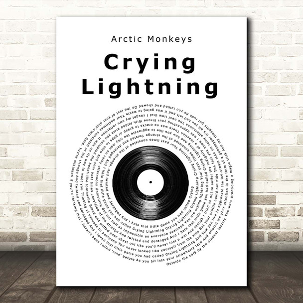 Arctic Monkeys Crying Lightning Vinyl Record Song Lyric Print