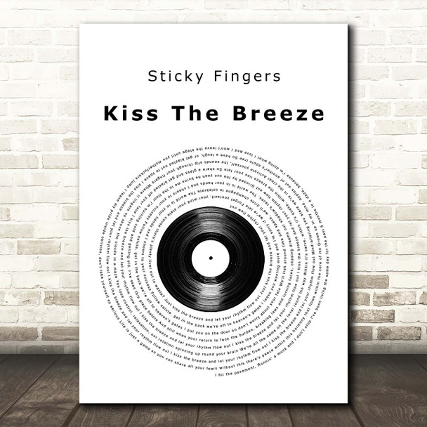 Sticky Fingers Kiss The Breeze Vinyl Record Song Lyric Print