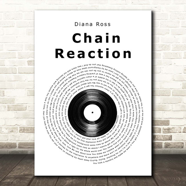 Diana Ross Chain Reaction Vinyl Record Song Lyric Print