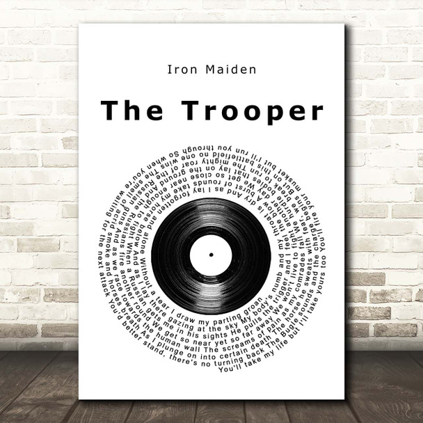 Iron Maiden The Trooper Vinyl Record Song Lyric Print