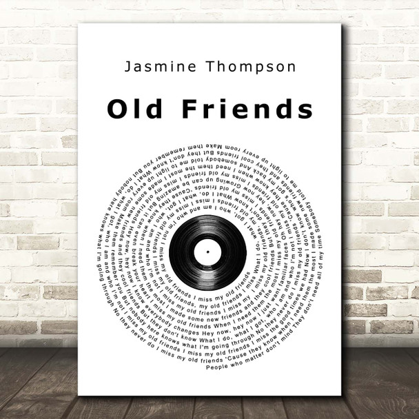 Jasmine Thompson Old Friends Vinyl Record Song Lyric Print