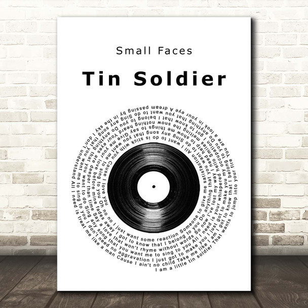 Small Faces Tin Soldier Vinyl Record Song Lyric Print