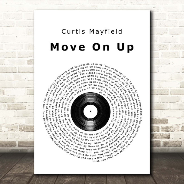Curtis Mayfield Move On Up Vinyl Record Song Lyric Print