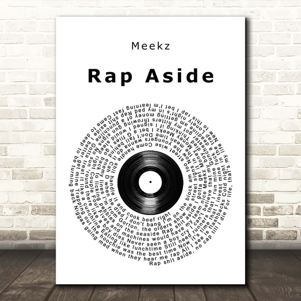 Meekz Rap Aside Vinyl Record Song Lyric Print