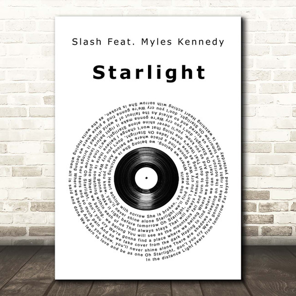 Slash Feat. Myles Kennedy Starlight Vinyl Record Song Lyric Print