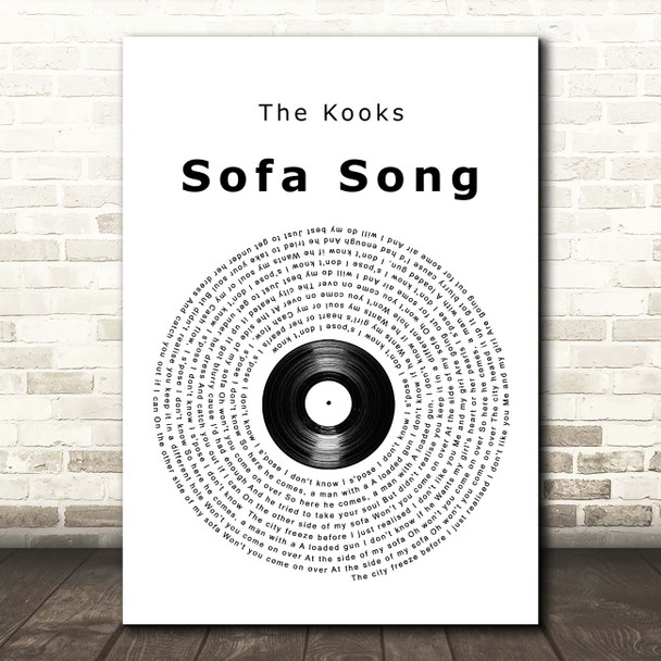 The Kooks Sofa Song Vinyl Record Song Lyric Print