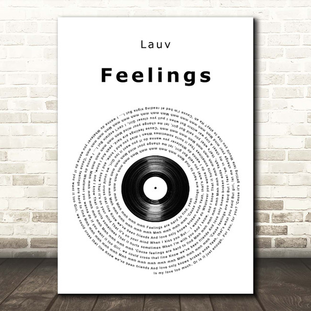 Lauv Feelings Vinyl Record Song Lyric Print