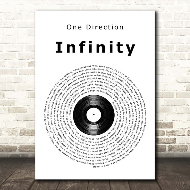 One Direction Infinity Vinyl Record Song Lyric Print