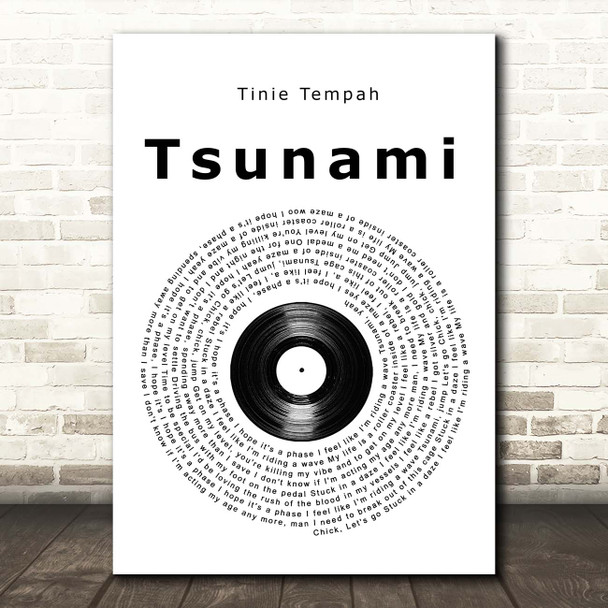 DVBBS Tsunami Vinyl Record Song Lyric Print