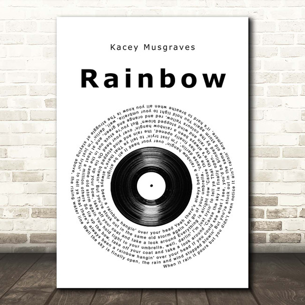 Kacey Musgraves Rainbow Vinyl Record Song Lyric Print