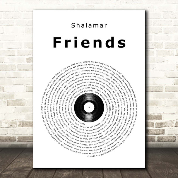 Shalamar Friends Vinyl Record Song Lyric Print
