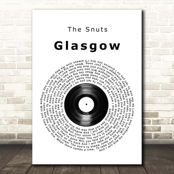 The Snuts Glasgow Vinyl Record Song Lyric Print