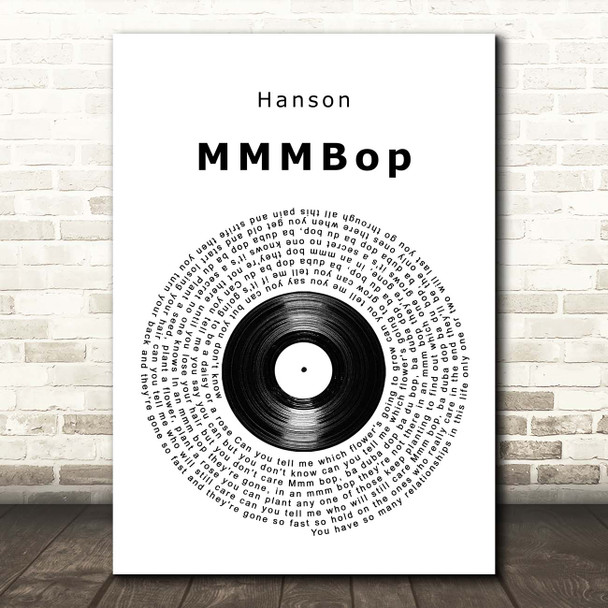 Hanson MMMBop Vinyl Record Song Lyric Print Hanson MMMBop Vinyl Record Song Lyric Print