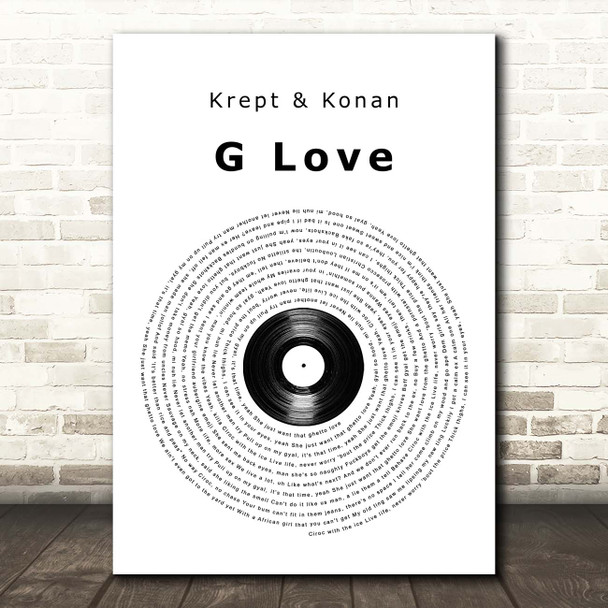 Krept & Konan G Love Vinyl Record Song Lyric Print